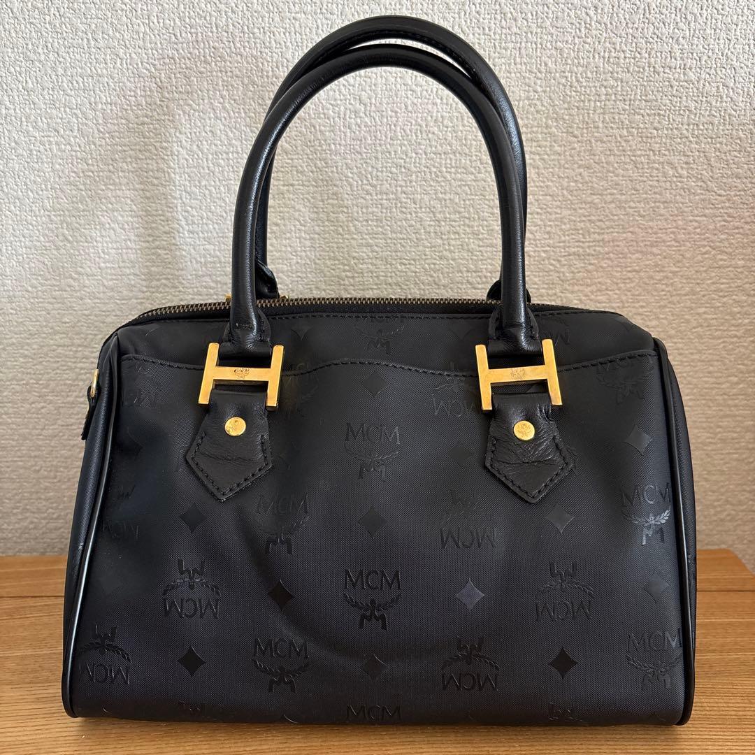 エムシーエム 2way ミニボストン モノグラム ブラック