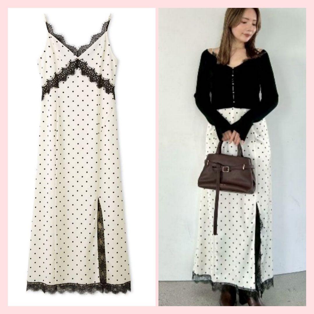 人気完売品　新品未使用　FRAY I.D レーストリムキャミワンピース