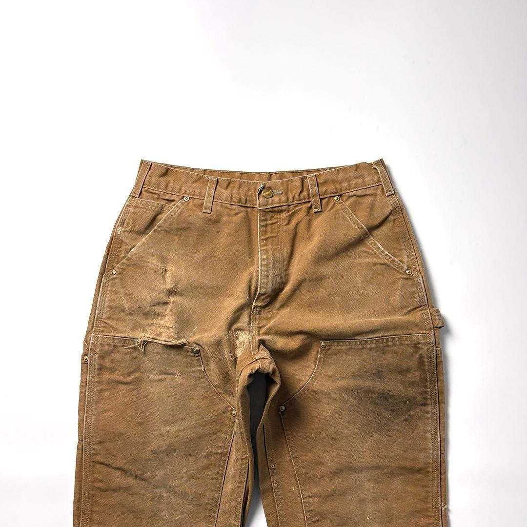 carhartt ダブルニー usa製 W32 L30 ブラウン 鬼フェード