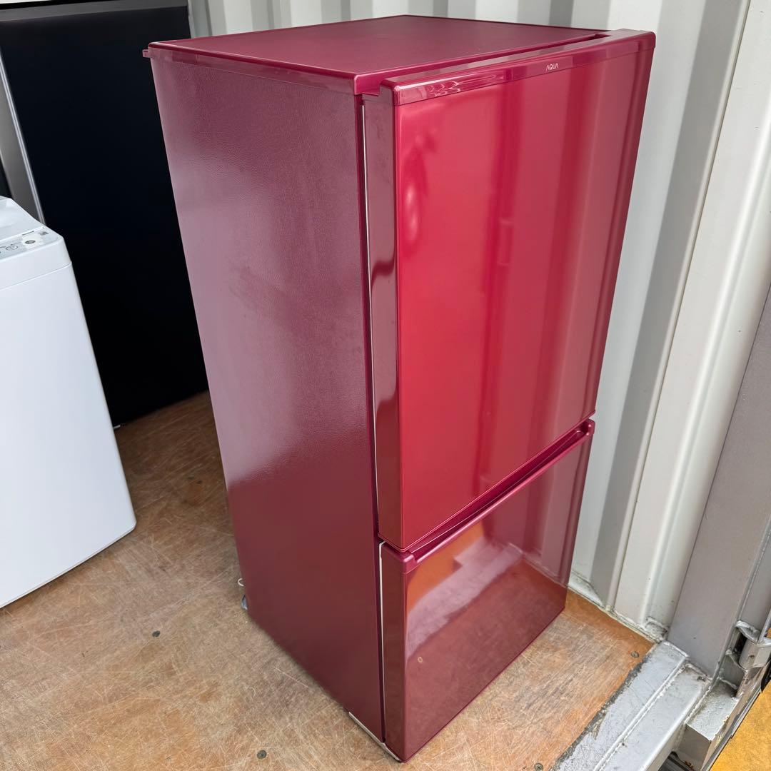 C7519★2023年製美品★アクア　冷蔵庫　赤　レッド　自動霜取り　一人暮らし