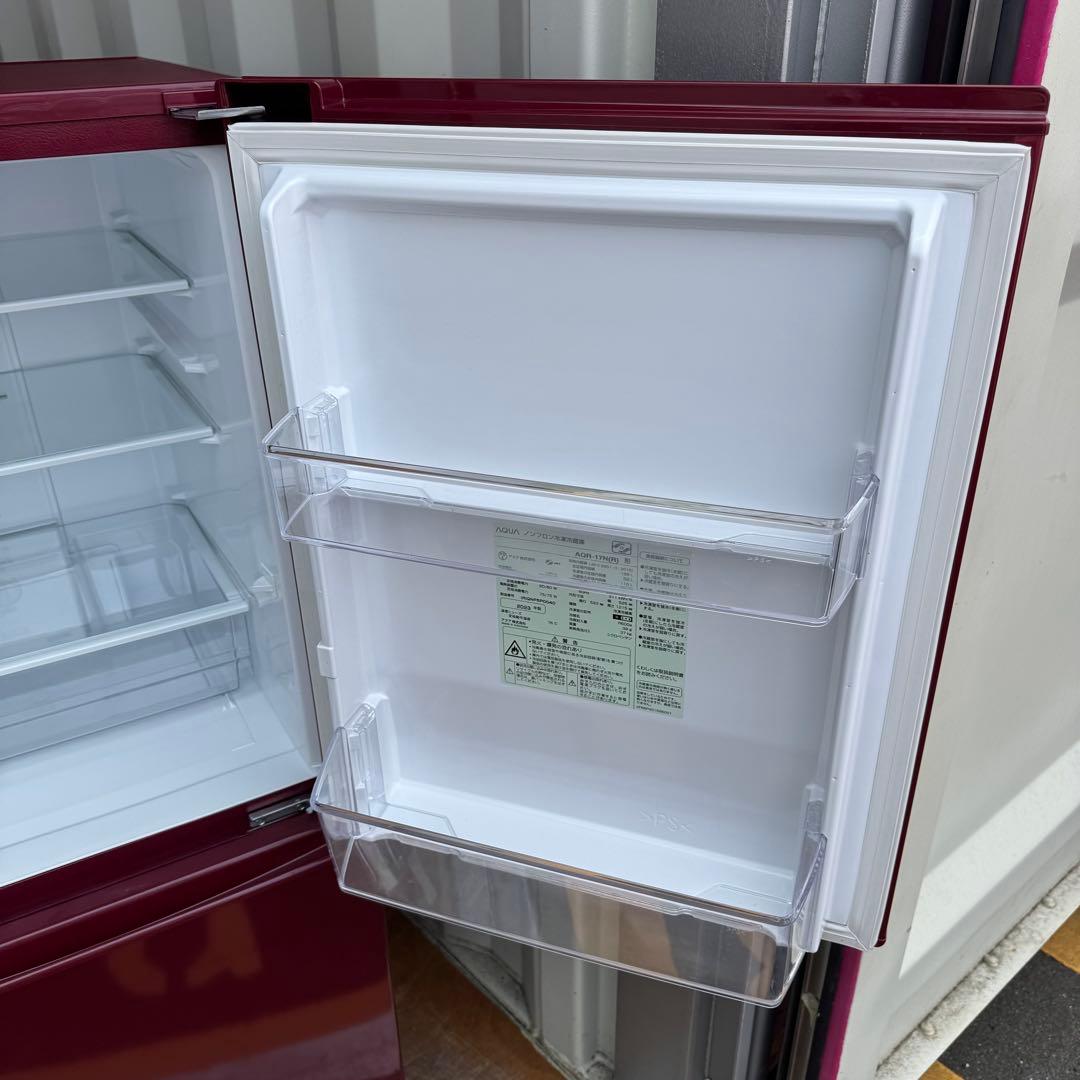 C7519★2023年製美品★アクア　冷蔵庫　赤　レッド　自動霜取り　一人暮らし