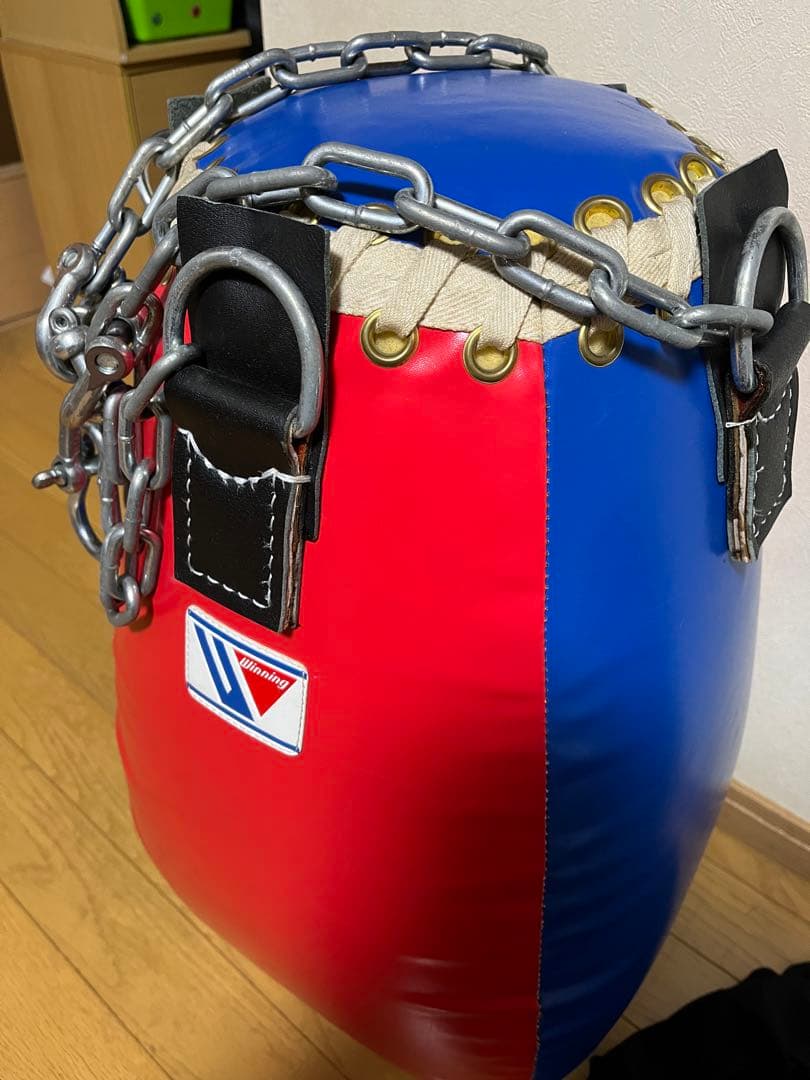 Winning ウイニング　タイミングバッグ　サンドバッグ 赤/青 チェーン付き