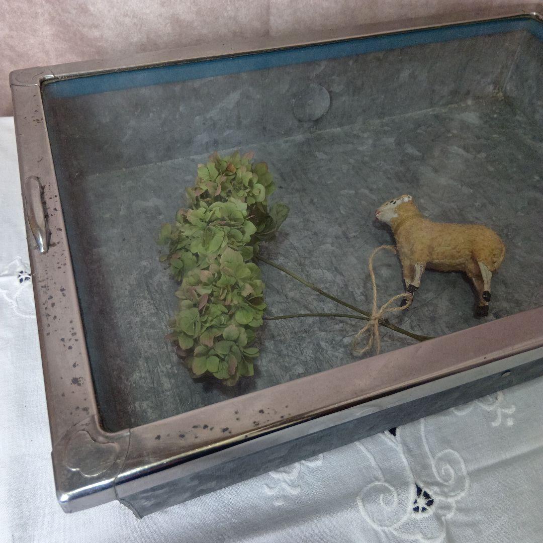 ♥ヴィンテージ　ブリキガラスケース　昭和レトロ♥