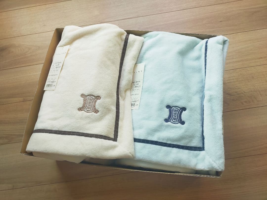 未使用CELINEセリーヌ シール織り 綿毛布 2枚セット シングル