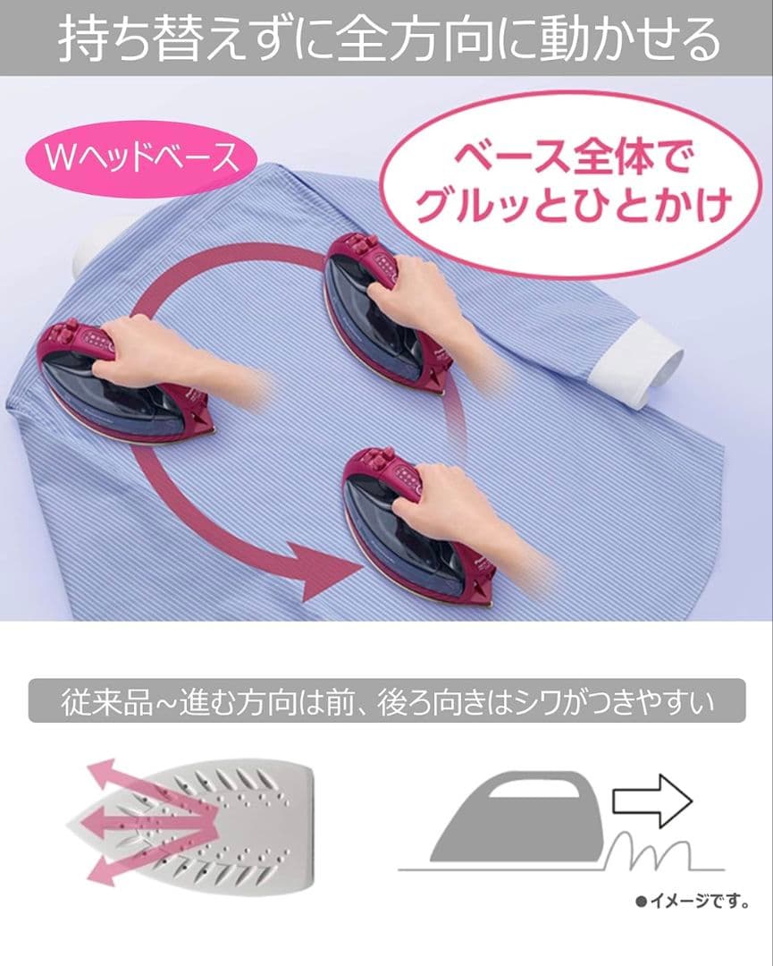 パナソニック コードレススチームアイロン NI-WL705-P