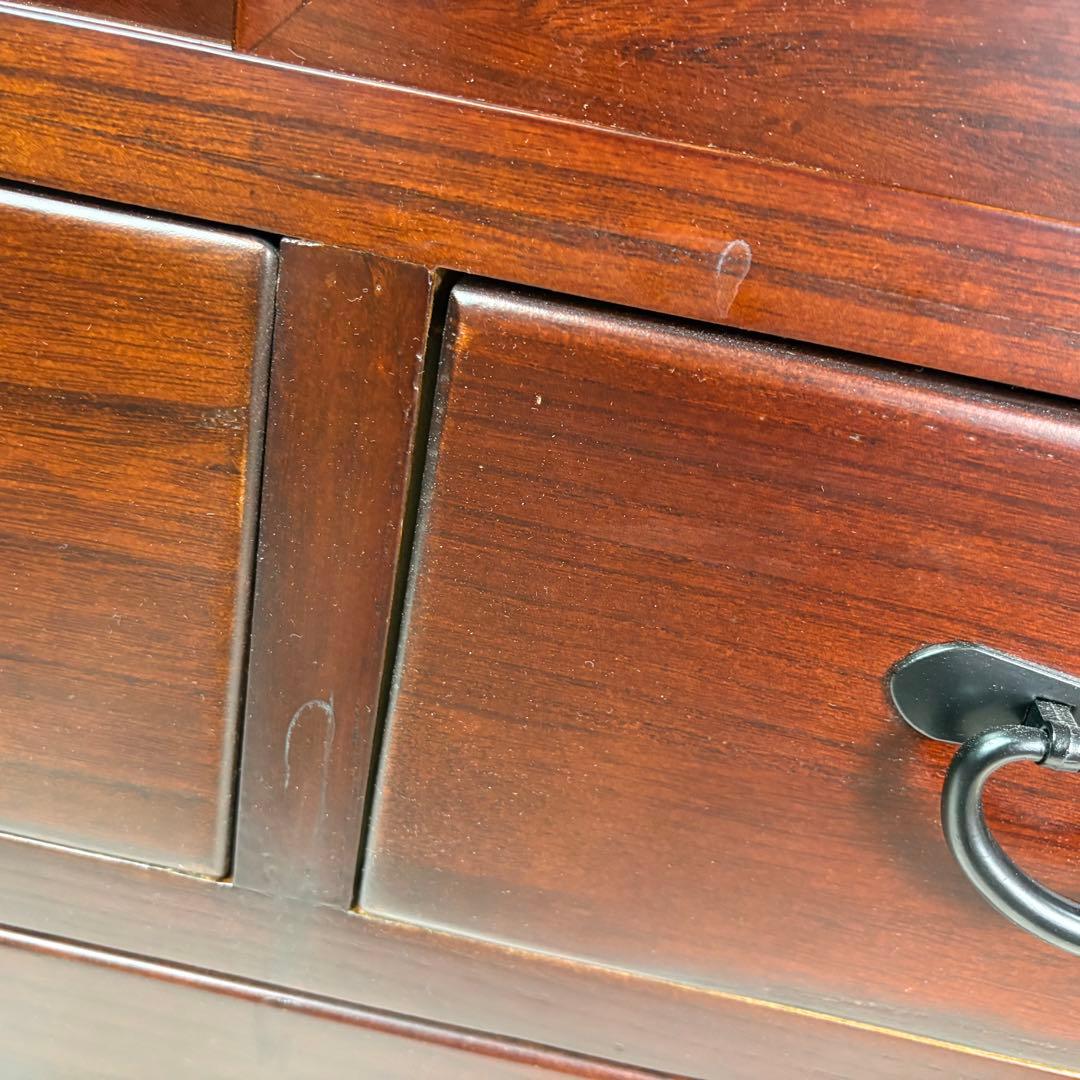 訳あり品！【104】民芸木製桐材天然無垢和箪笥引き戸付き収納家具和タンス飾り棚