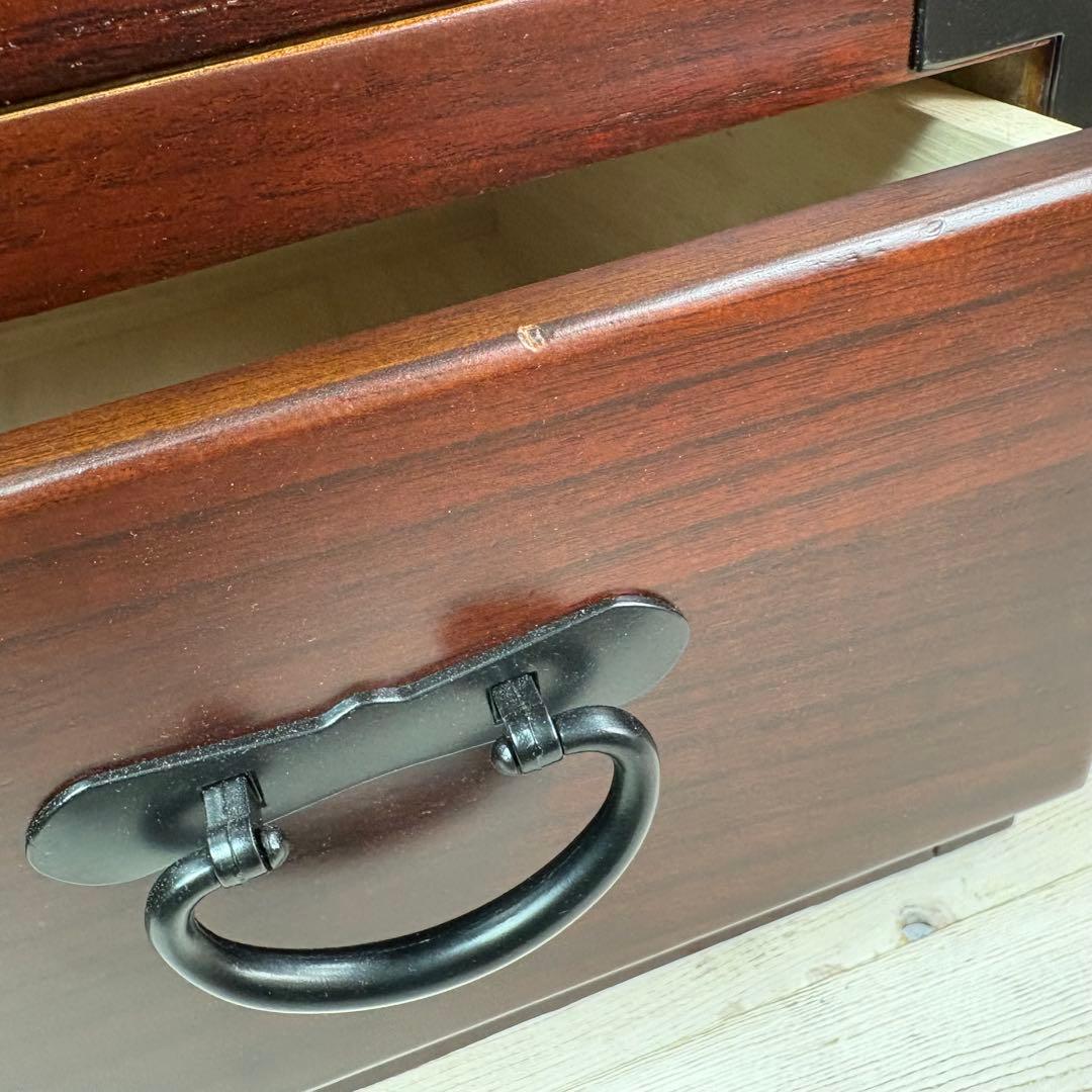 訳あり品！【104】民芸木製桐材天然無垢和箪笥引き戸付き収納家具和タンス飾り棚