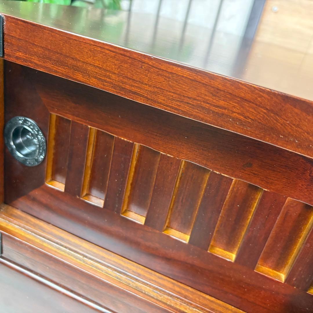 訳あり品！【104】民芸木製桐材天然無垢和箪笥引き戸付き収納家具和タンス飾り棚