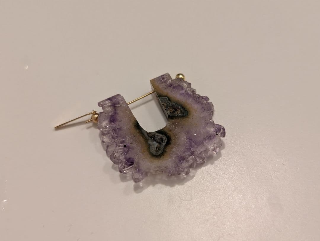 MONAKA Jewellery　モナカ　ロックピアス　アメジスト原石