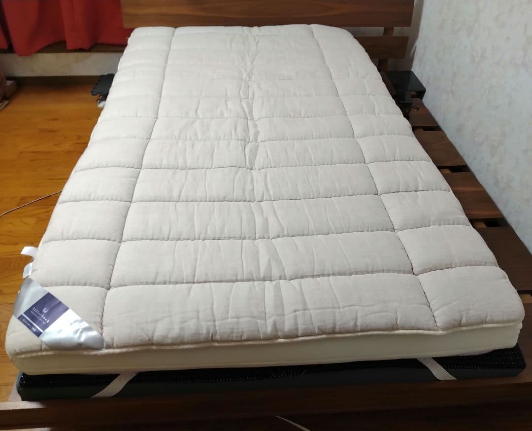 眠りのプロショップサワダ ビラベック リネン麻付羊毛ベッドパッド　セミダブル
