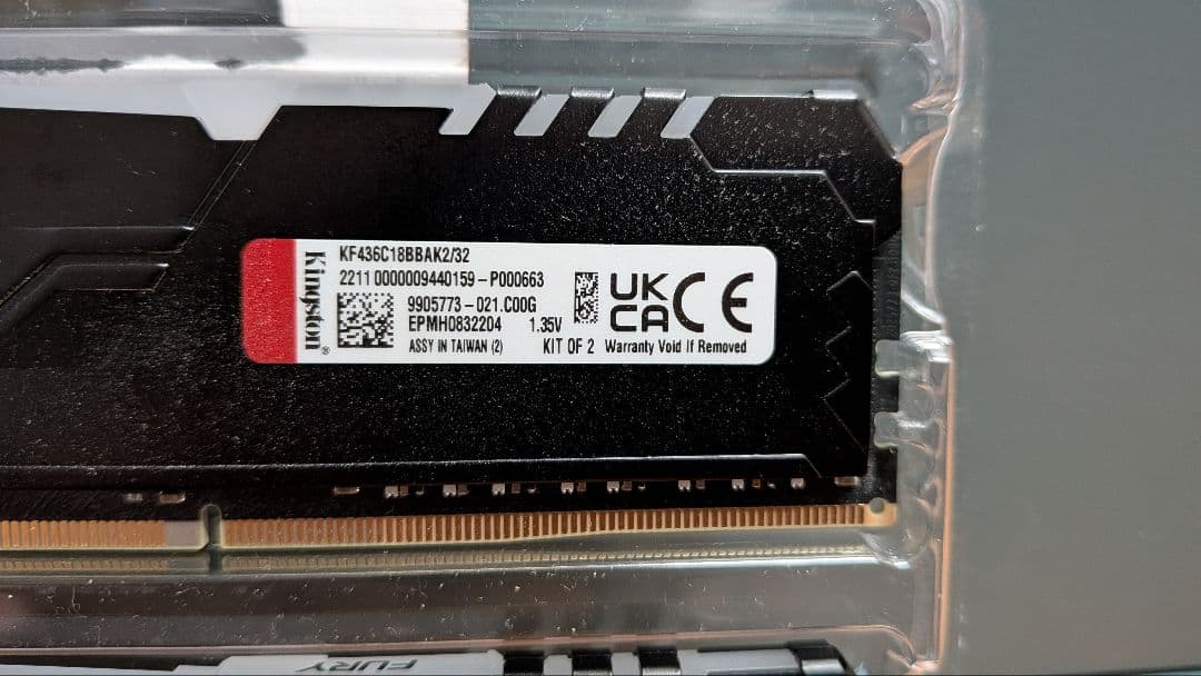 Kingston FURY DDR4 3600 16GB×2枚 ジャンク品