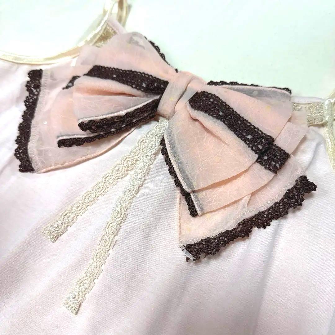 axes femme ビッグリボンキャミソール　ピンク