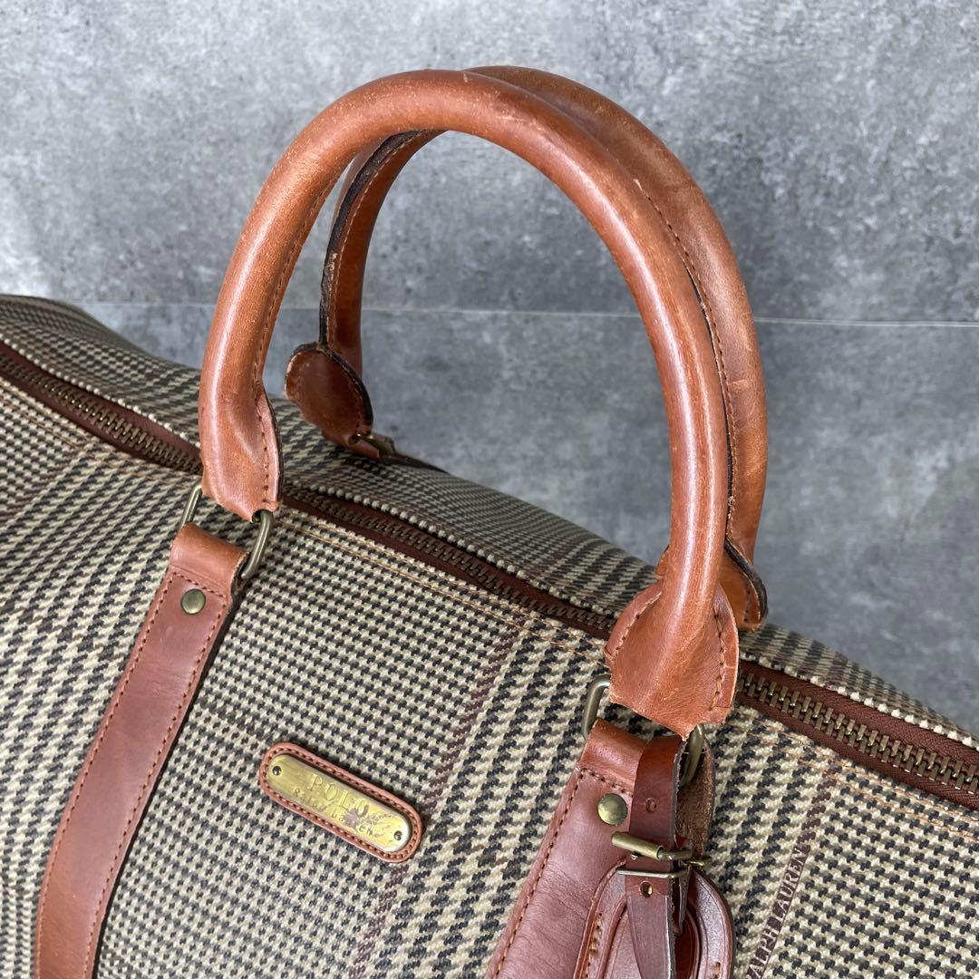 極美品 ヴィンテージ ポロラルフローレン 千鳥格子 チェック ボストンバッグ