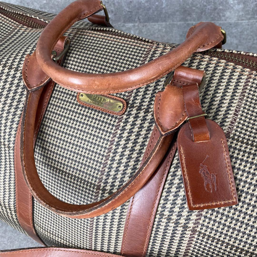 極美品 ヴィンテージ ポロラルフローレン 千鳥格子 チェック ボストンバッグ