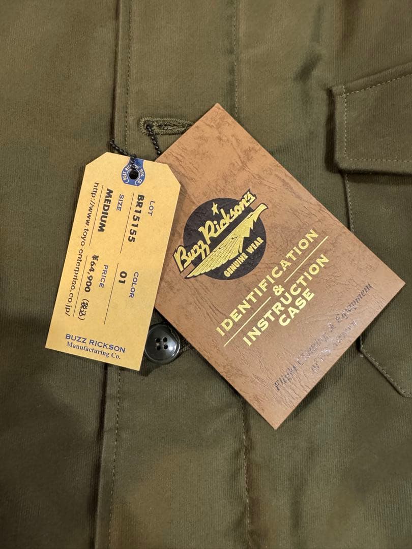 1018バズリクソンズ　A-2デッキ ミリタリージャケット オリーブ
