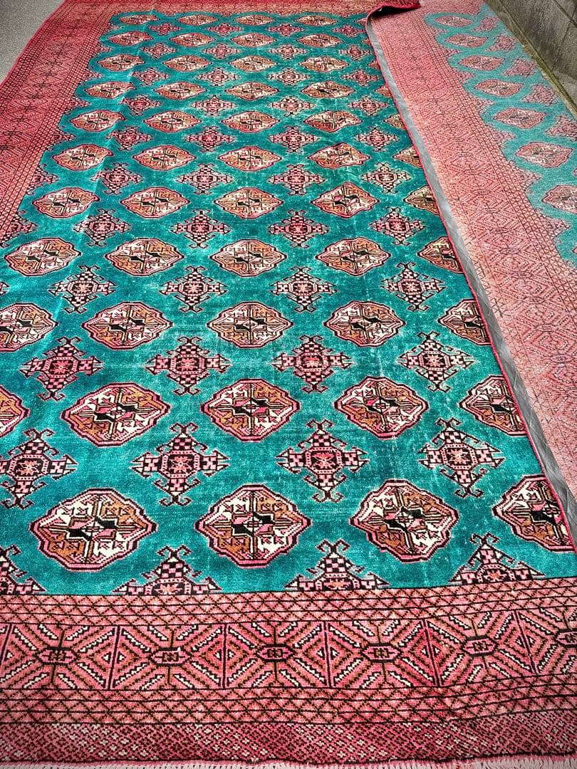 ペルシャ トルクメン ブハラ アンティーク 手作りラグ 302X354