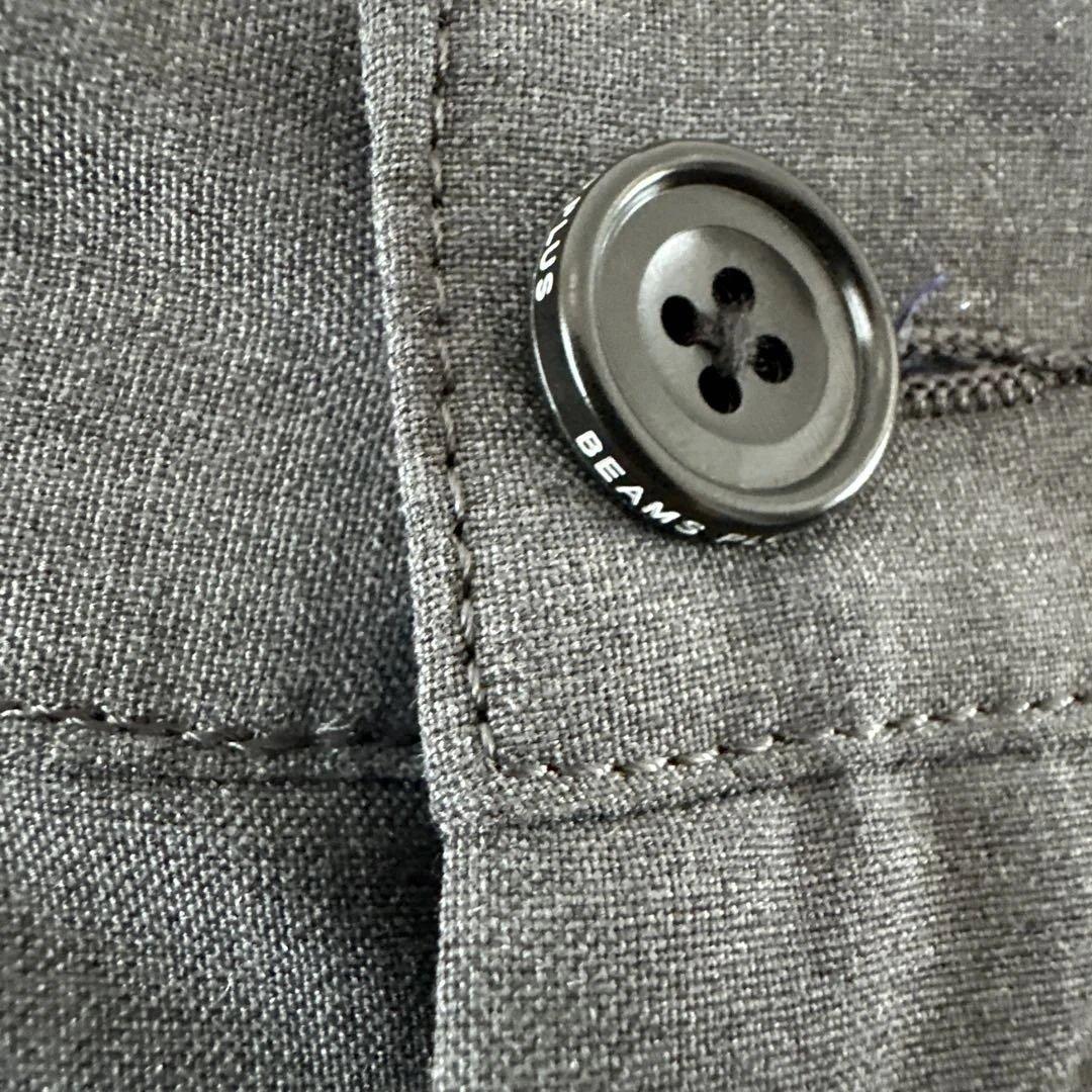 BEAMS PLUS 2プリーツ トロピカルウール トラウザーズ グレー XL