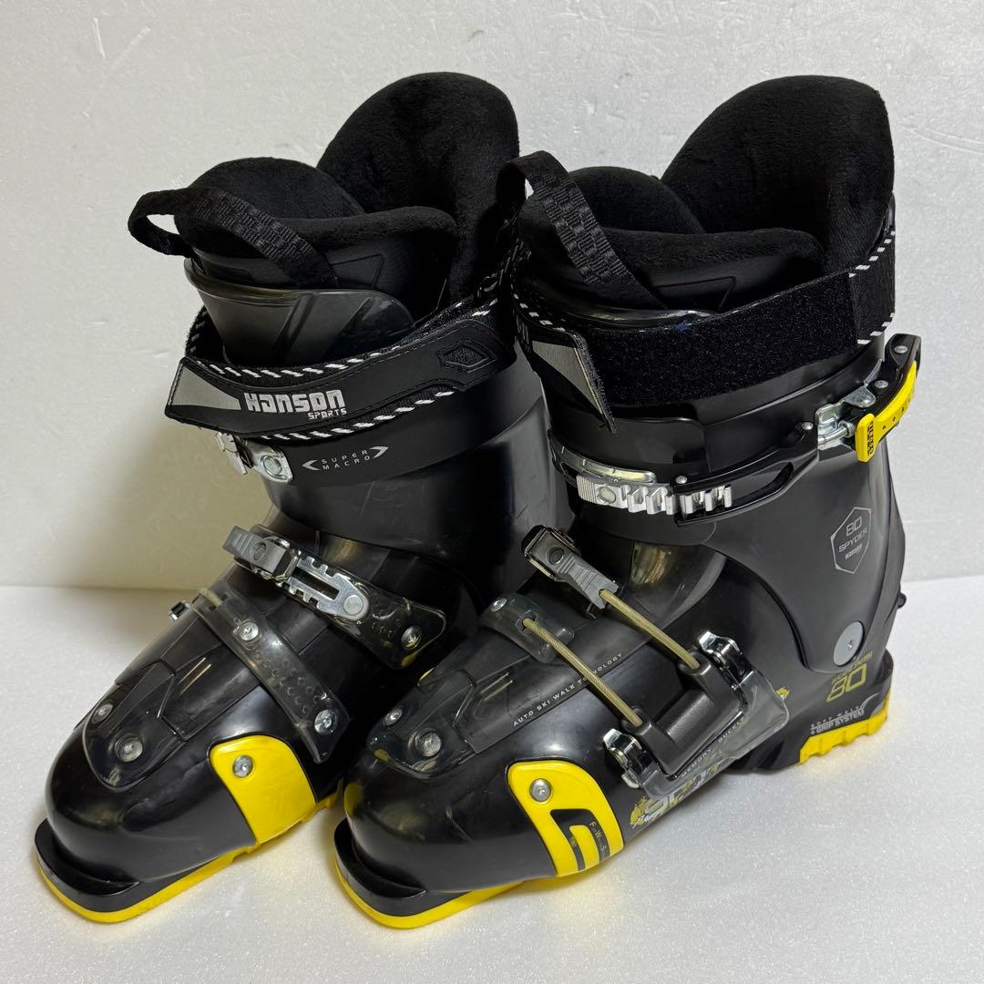 27-27.5cmHanson Spyder 80 スキー靴 ブラック/イエロー