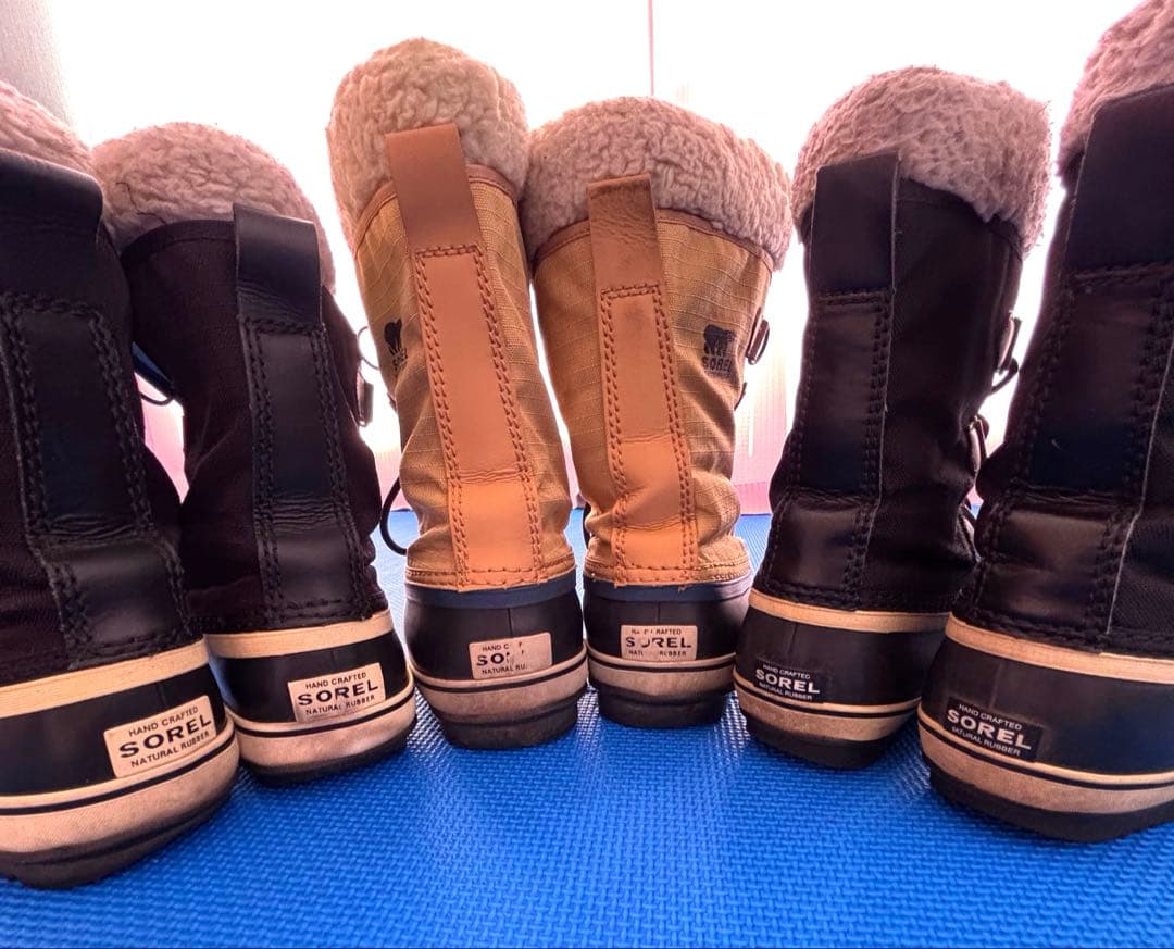 SOREL 防水ブーツ ブラック/ベージュ ファミリー3点セット