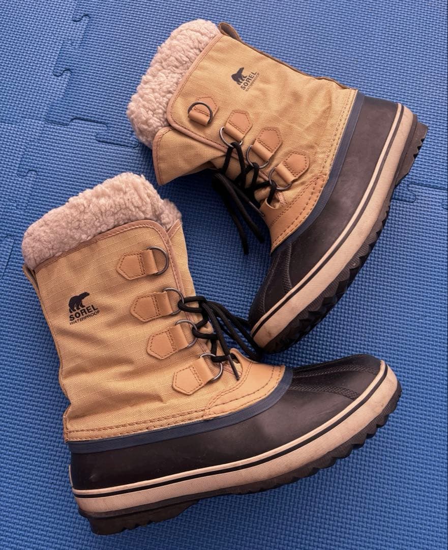SOREL 防水ブーツ ブラック/ベージュ ファミリー3点セット
