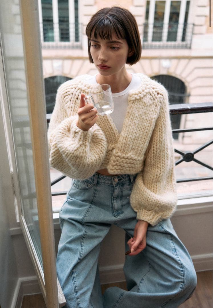 トップス THE TOE Enfield Handmade Cardigan white