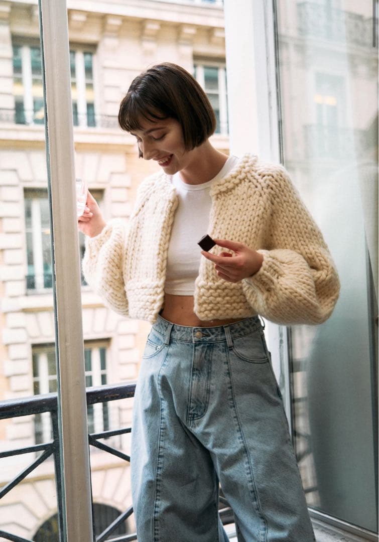 トップス THE TOE Enfield Handmade Cardigan white