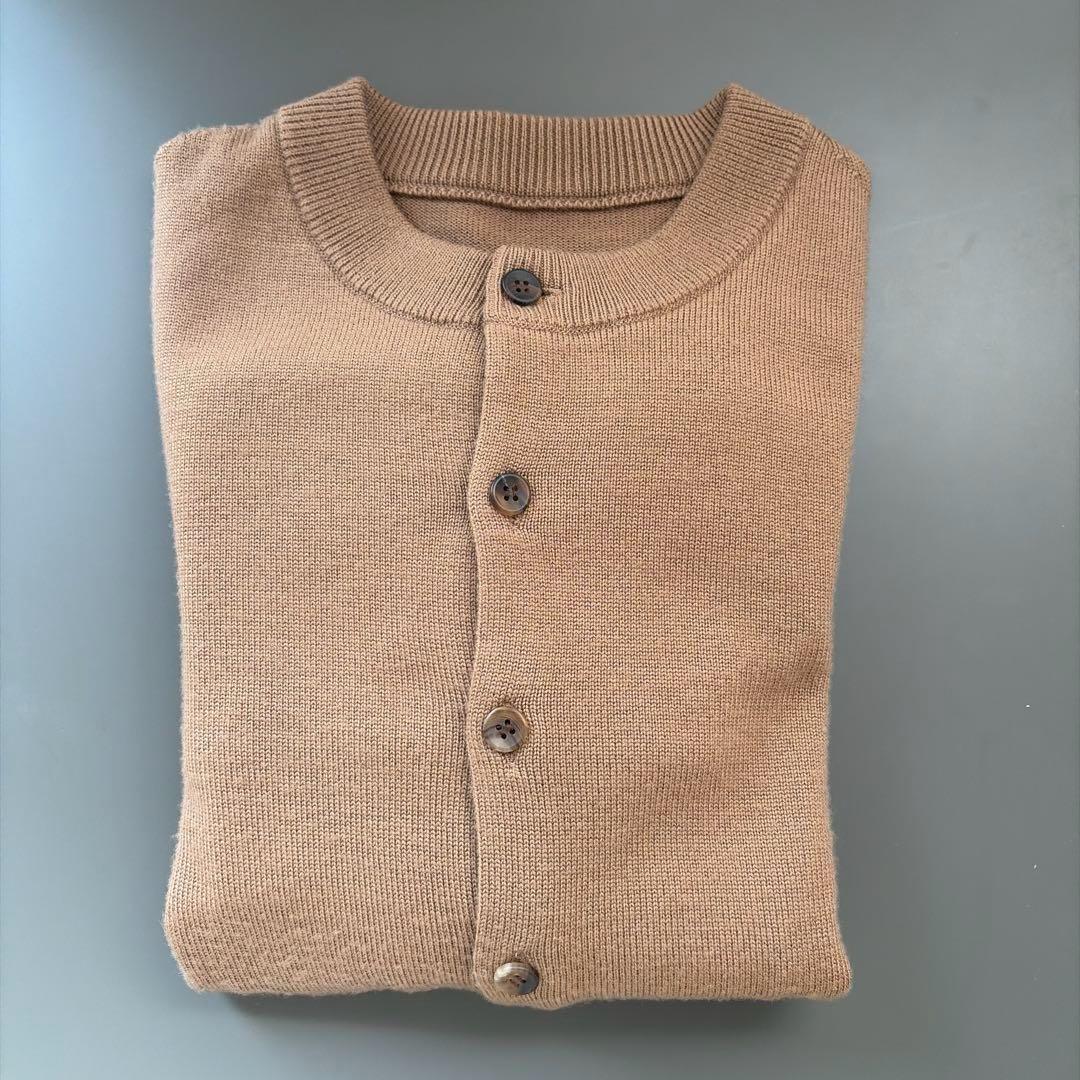 ドゥーズィエムクラス　2023AW WISHクルーネックカーディガン　キャメル