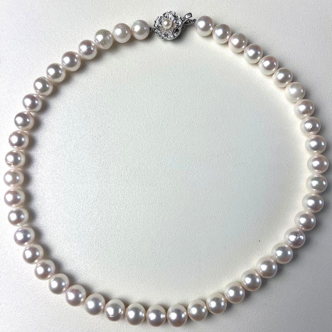 鑑別書付き✨超大珠 あこや真珠 9-9.5㎜ ネックレス シルバー刻印