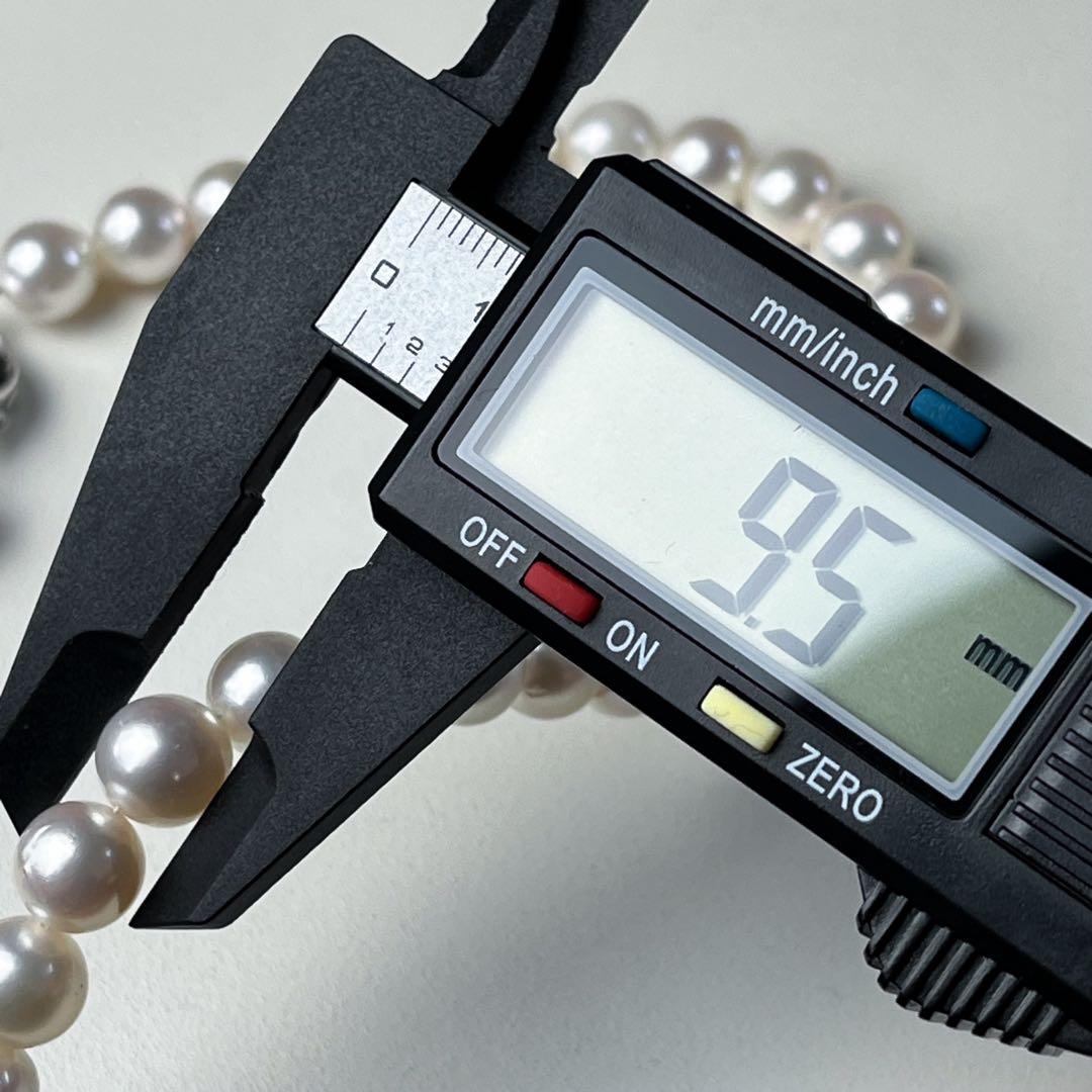 鑑別書付き✨超大珠 あこや真珠 9-9.5㎜ ネックレス シルバー刻印