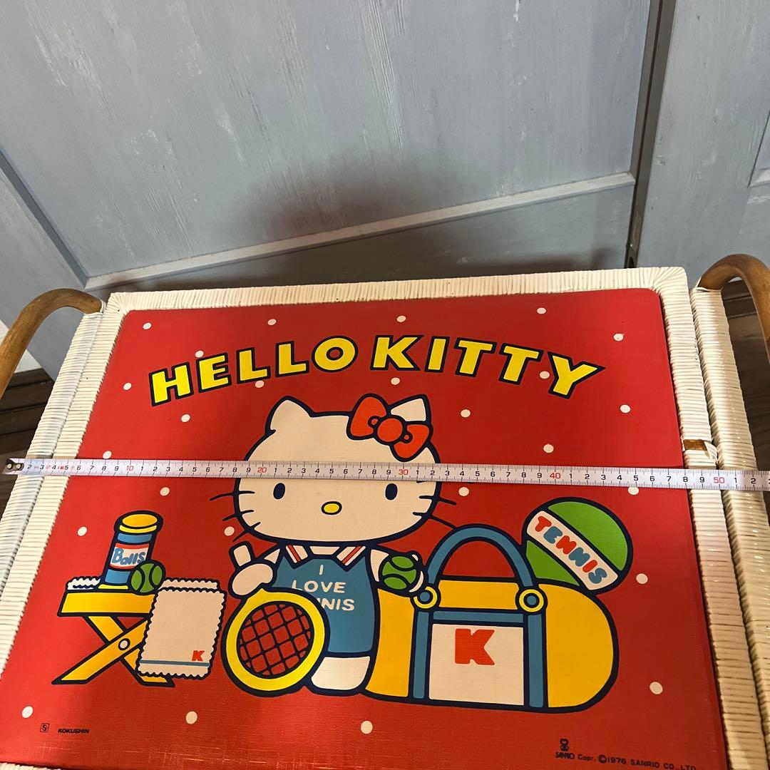 レトロ　ハローキティ　かご　バスケット　サンリオ　収納　籠　昭和　レア編み込み