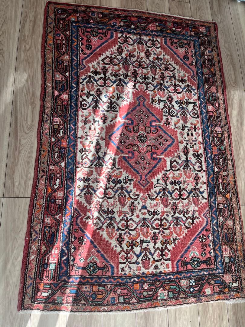 ピンク　ヴィンテージ　トライバルラグ　⭐︎出品6月頭まで