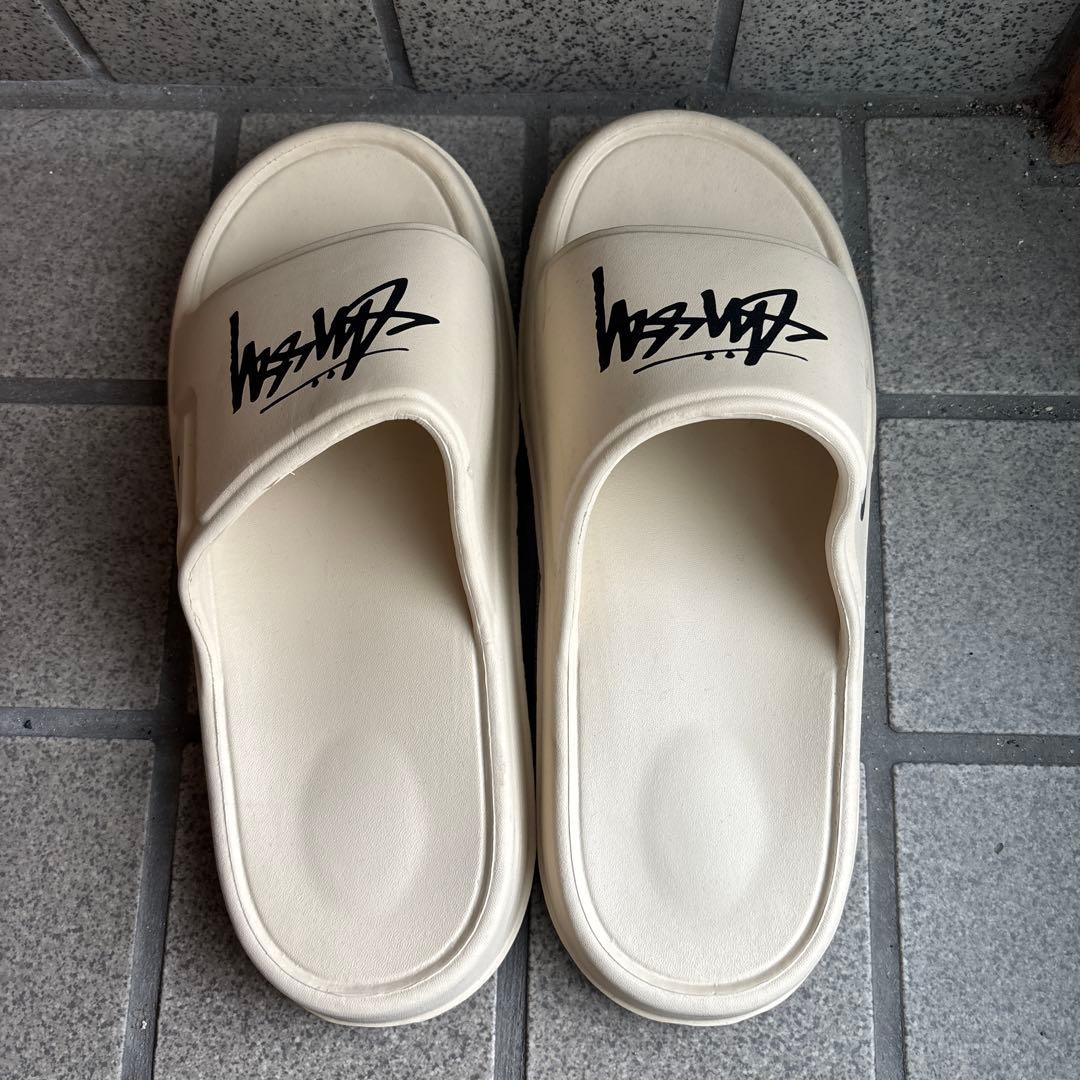 NIKE Stussy ホワイト スライドサンダル