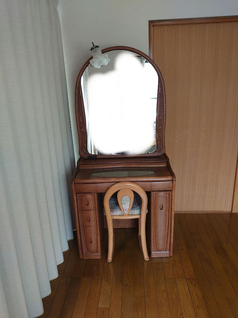 アンティーク レトロ ドレッサー 鏡台 すずらんライト (椅子は別ページ出品中)
