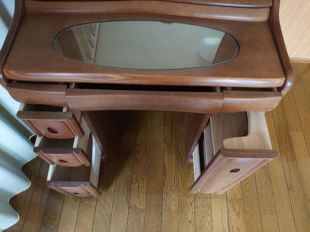 アンティーク レトロ ドレッサー 鏡台 すずらんライト (椅子は別ページ出品中)