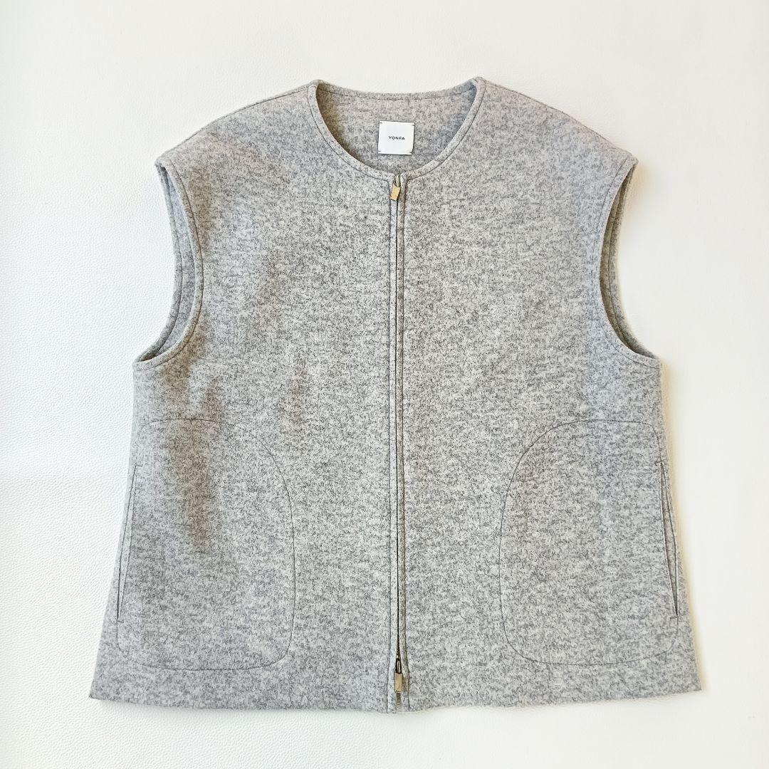 ほぼ未使用✨《YONFA》ヨンファ ウールジップベスト ダブルジップ キレイめ