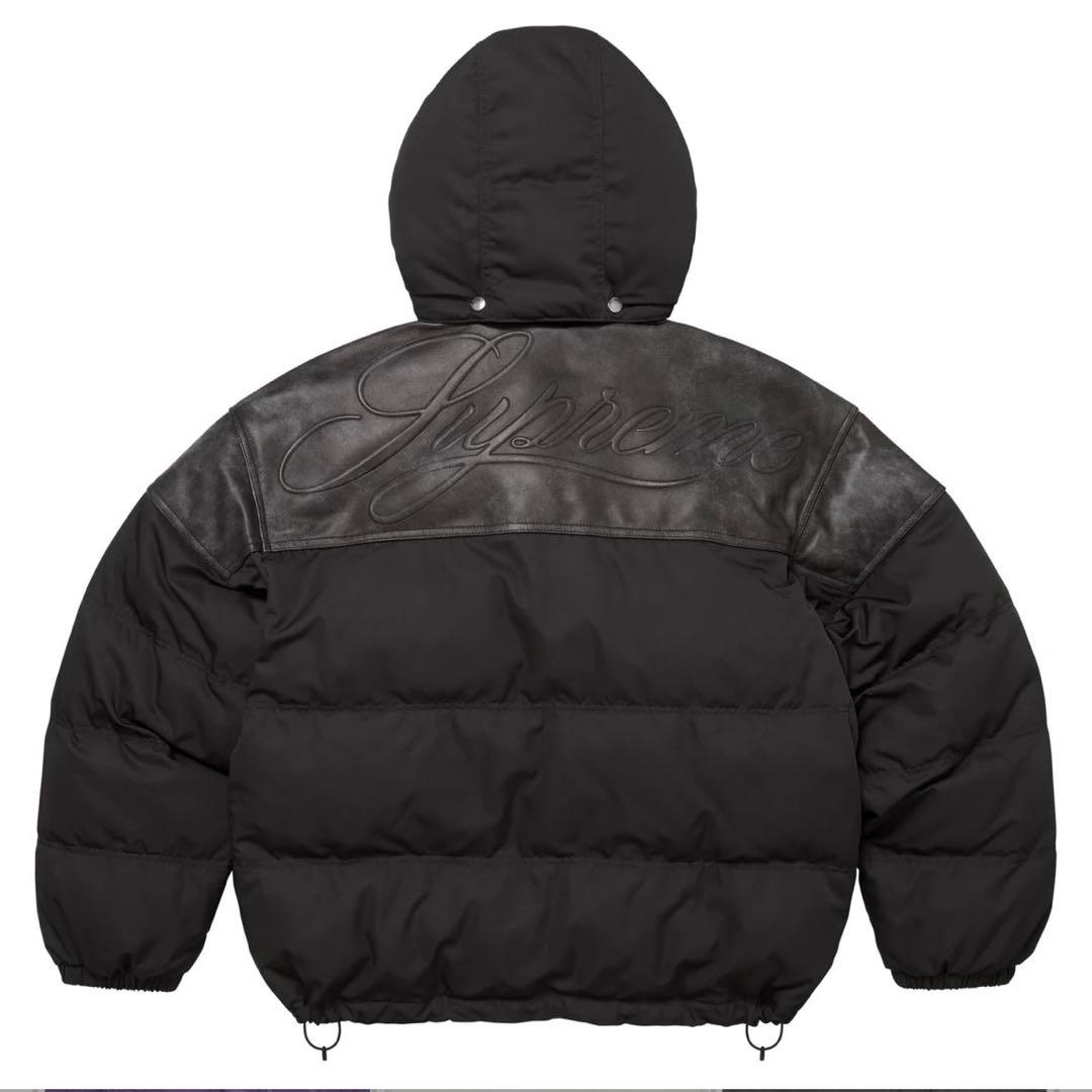 ジャケット・アウター supreme Leather Yoke Puffer Jacket XXL