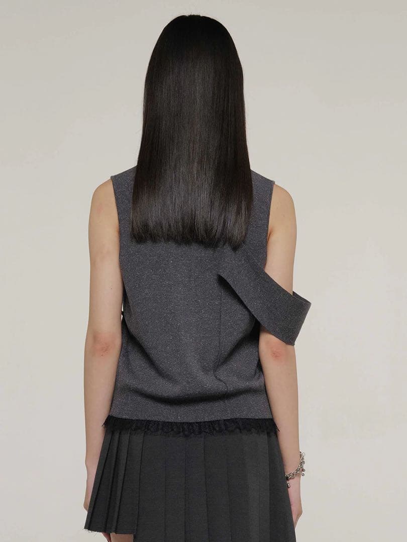 JOSE MOON ジョゼムーン　ニットベスト　レース　グレー