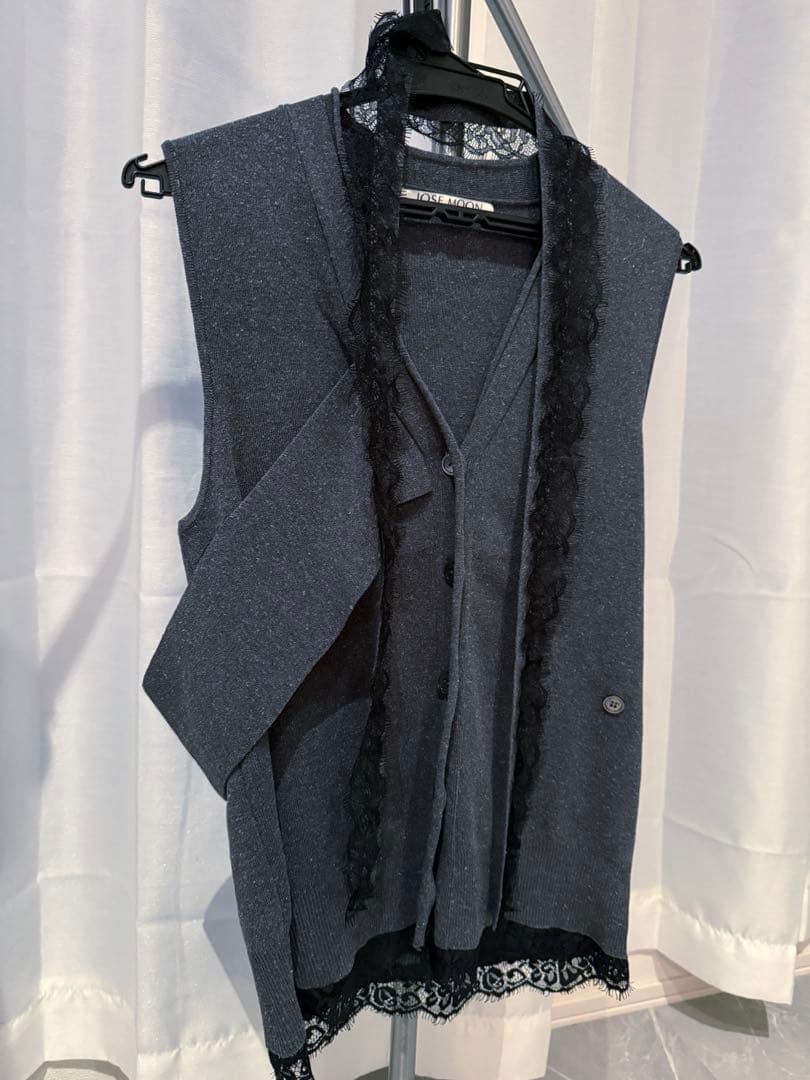 JOSE MOON ジョゼムーン　ニットベスト　レース　グレー