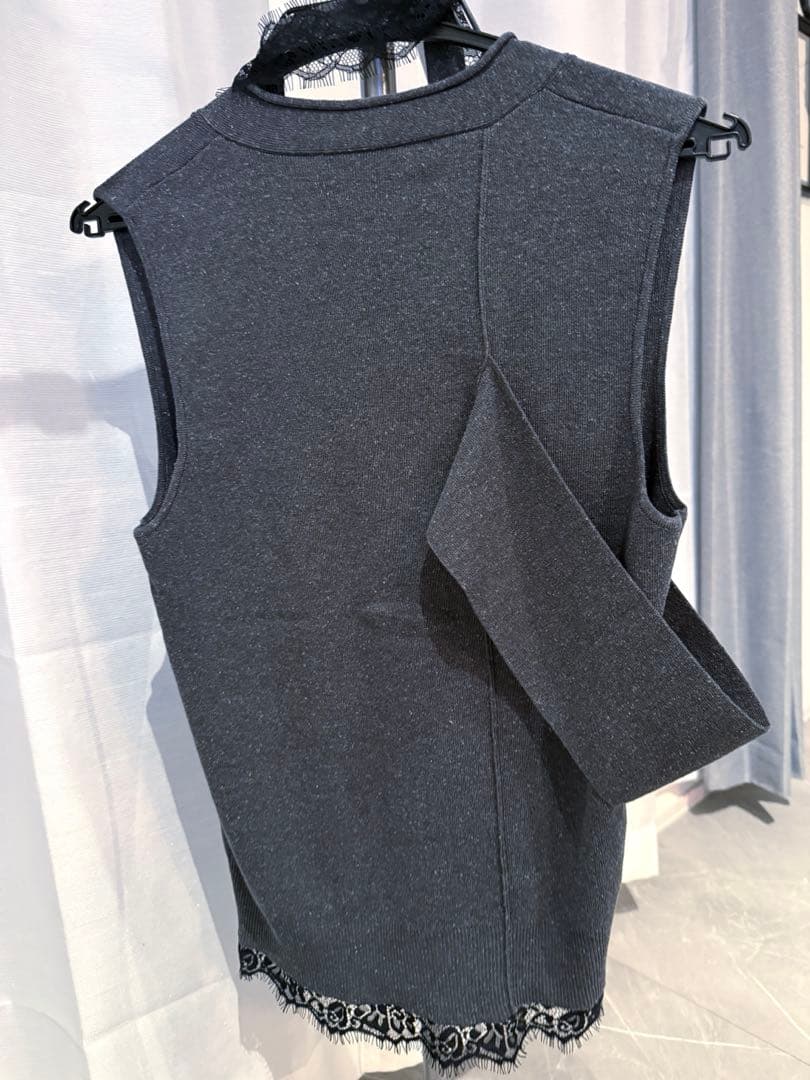 JOSE MOON ジョゼムーン　ニットベスト　レース　グレー