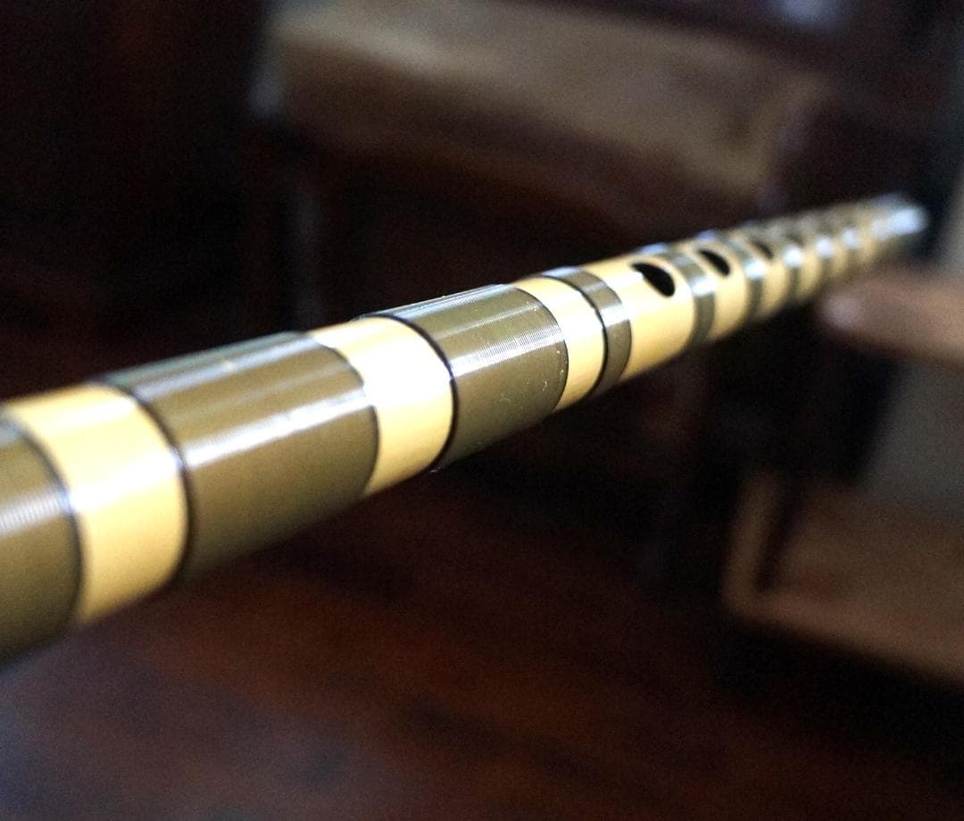 竹笛・横笛・和楽器・六穴・五本調子・祭り笛・巻き有り・美品