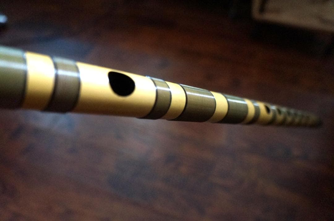 竹笛・横笛・和楽器・六穴・五本調子・祭り笛・巻き有り・美品