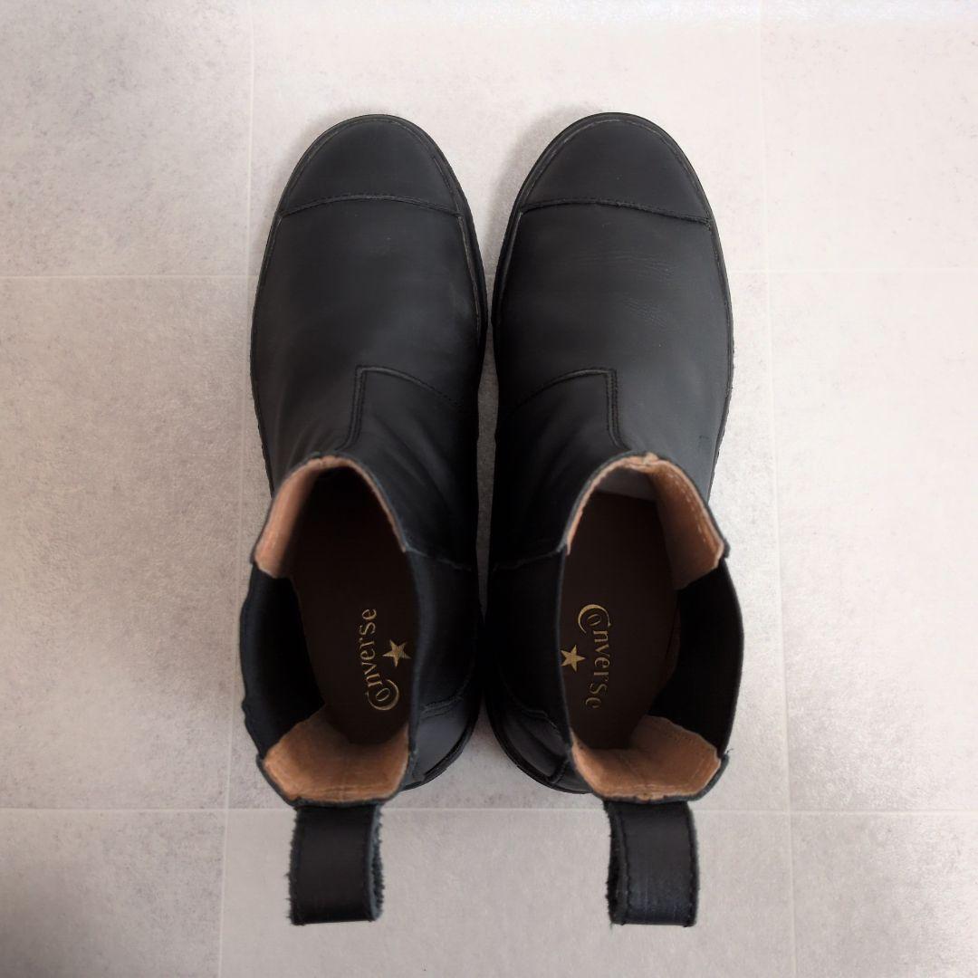 【美品】コンバース　クップ サイドゴアブーツ レザー　黒 24cm