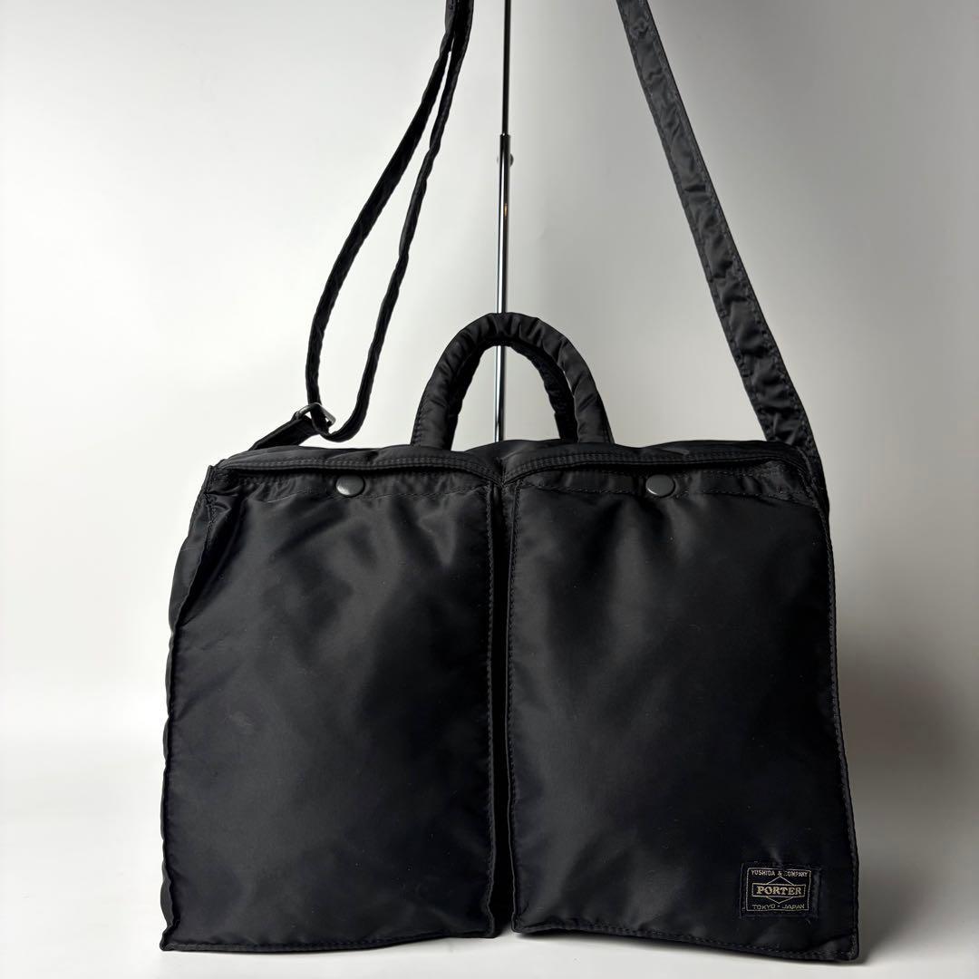 ポーター タンカー ヘルメットバッグ フラップ 2way ブラック大容量