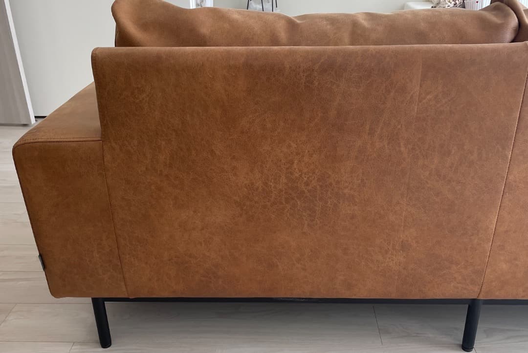 プルート 2.5人掛けソファ スーパーレザーテックス オーカーブラウン