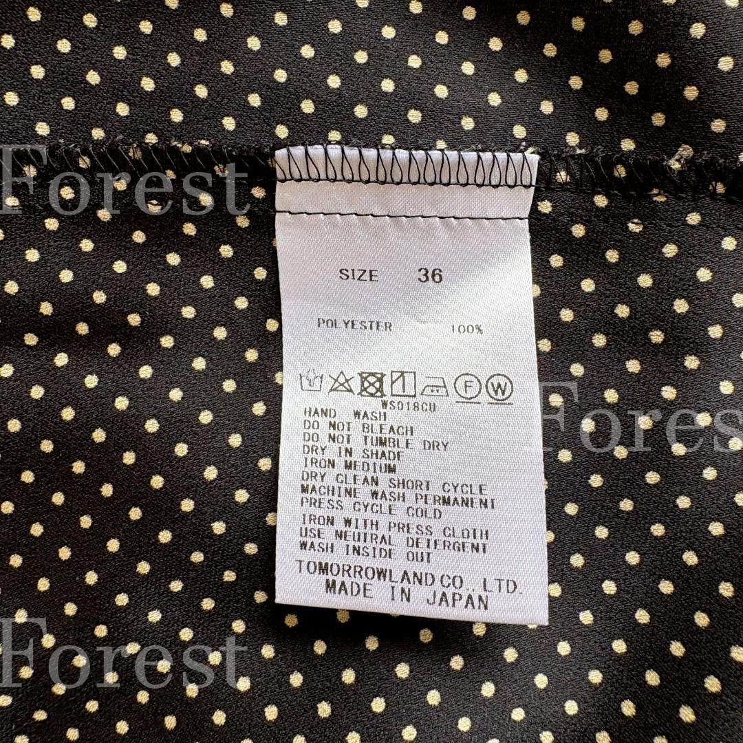 【美品】ミニドットプリントボウタイブラウス　size36　トゥモローランド