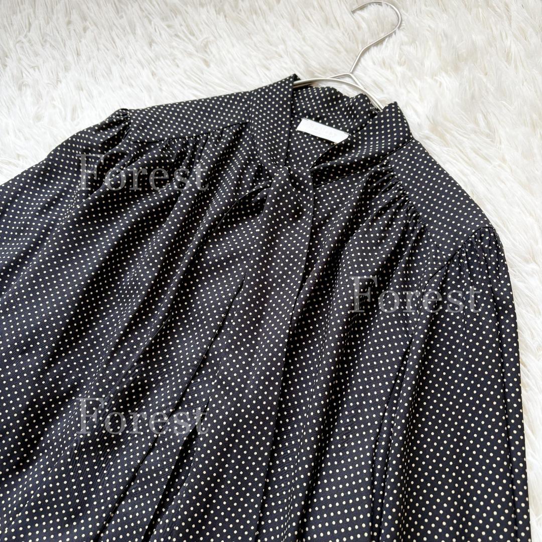 【美品】ミニドットプリントボウタイブラウス　size36　トゥモローランド