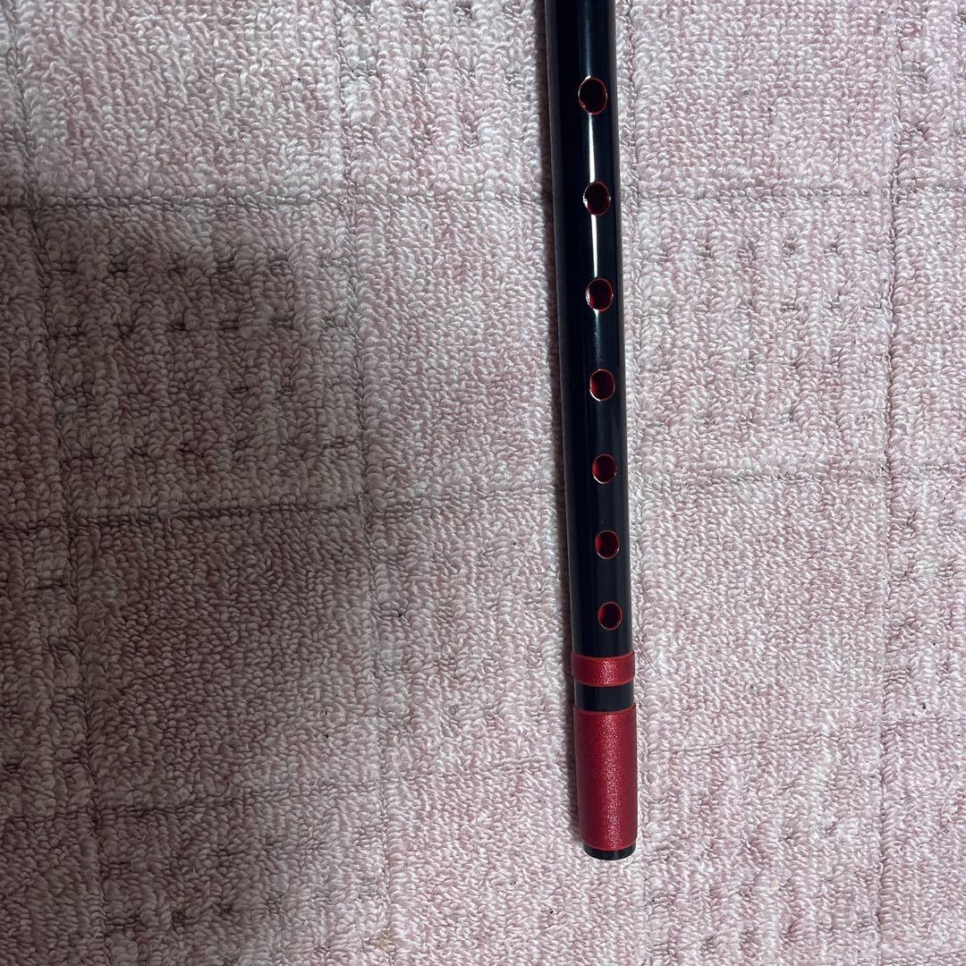 篠笛 黒と赤 4調子 7穴