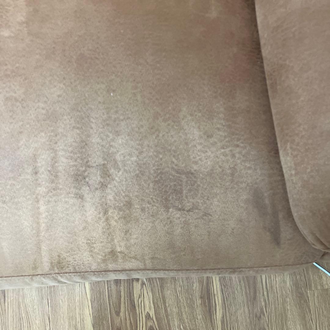 キャメル　電動リクライニングソファ ファブリックレザー