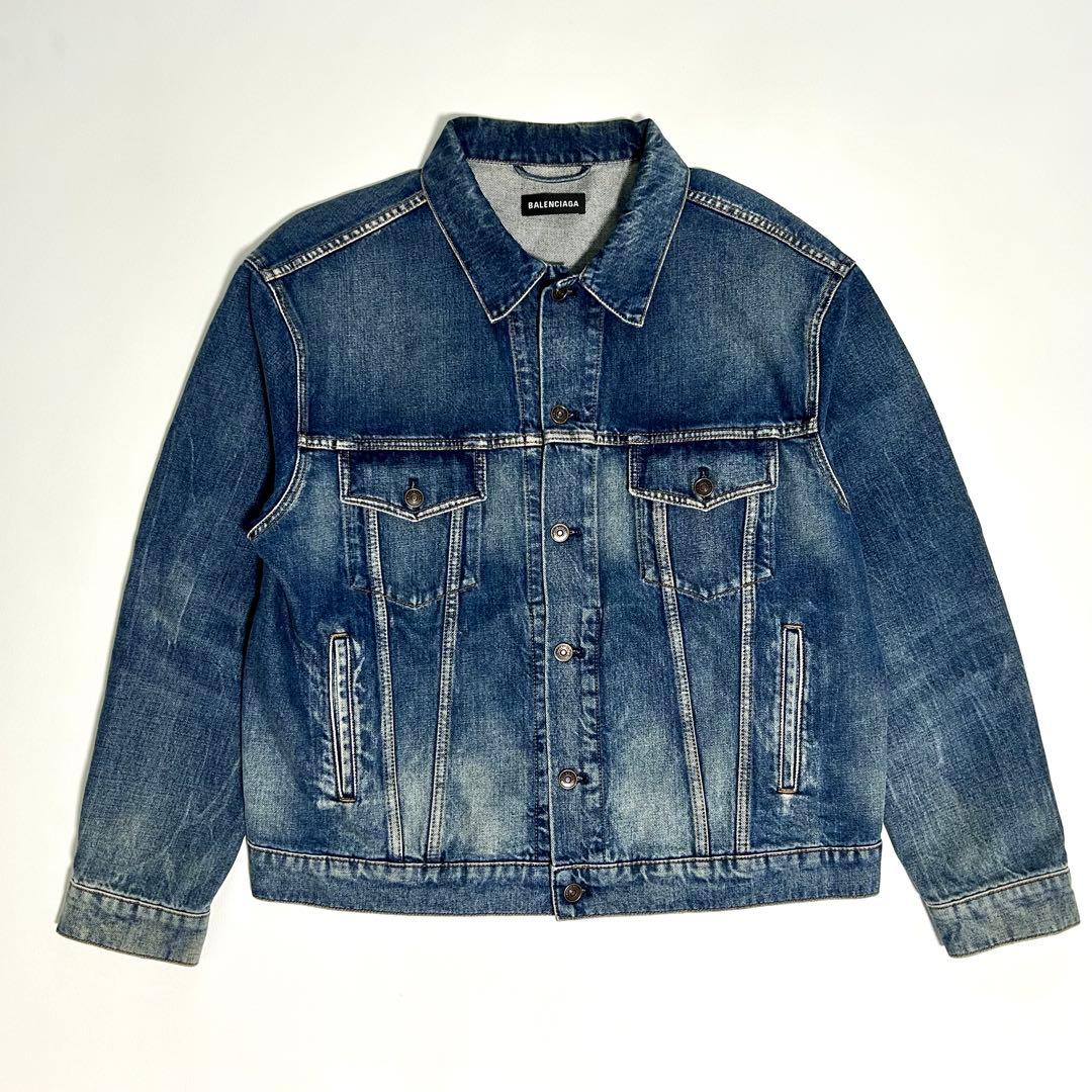 【希少】BALENCIAGA デニムジャケット BB刺繍ロゴ インディゴ 48