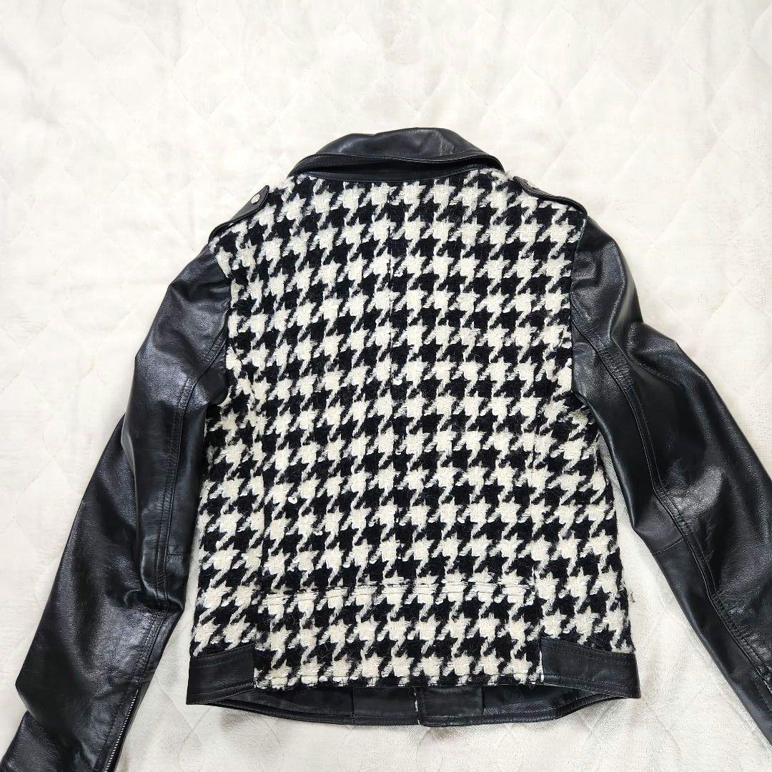 【美品】LOVELESS　レザージャケット　切り替え　ブラック